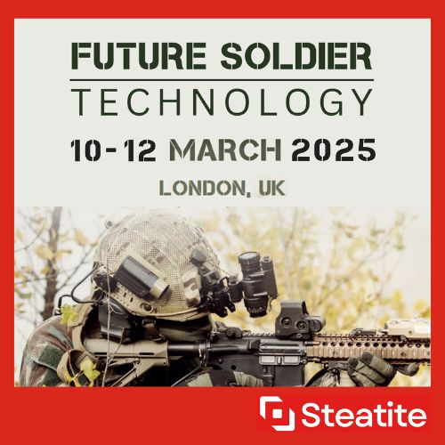 Logo and event details for Future Soldier Technology