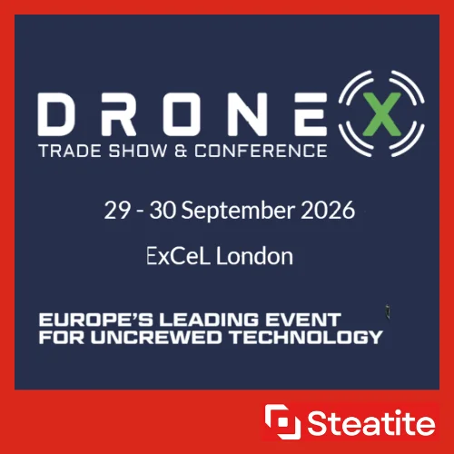 DroneX event details and logo